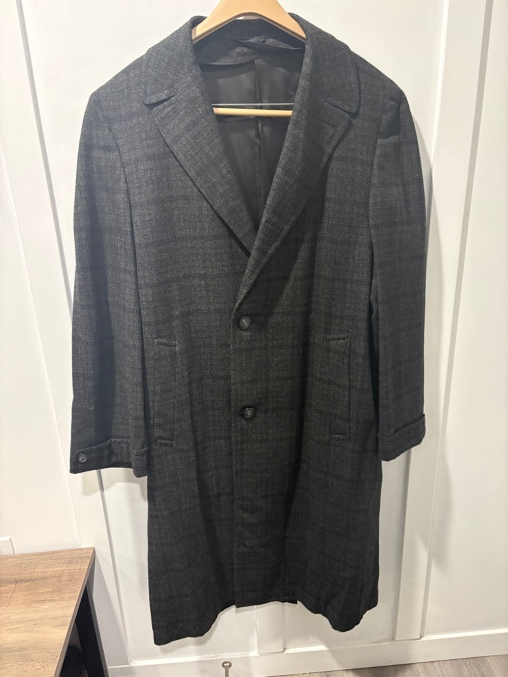 VINTAGE Morris Alpert Men's Dark Heather Gray Wool Coat